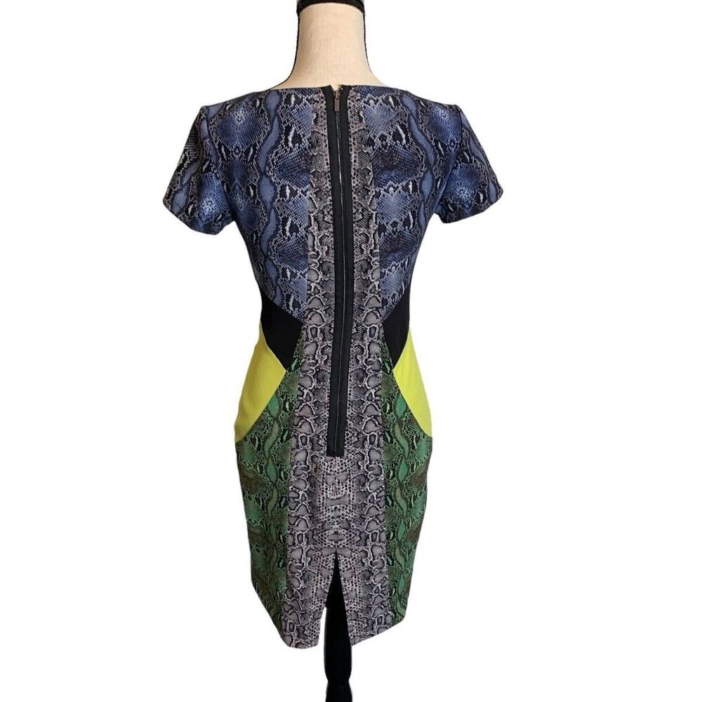 BCBGMaxAzria Dress Womens L Chloe Snakeskin Multicolor Short